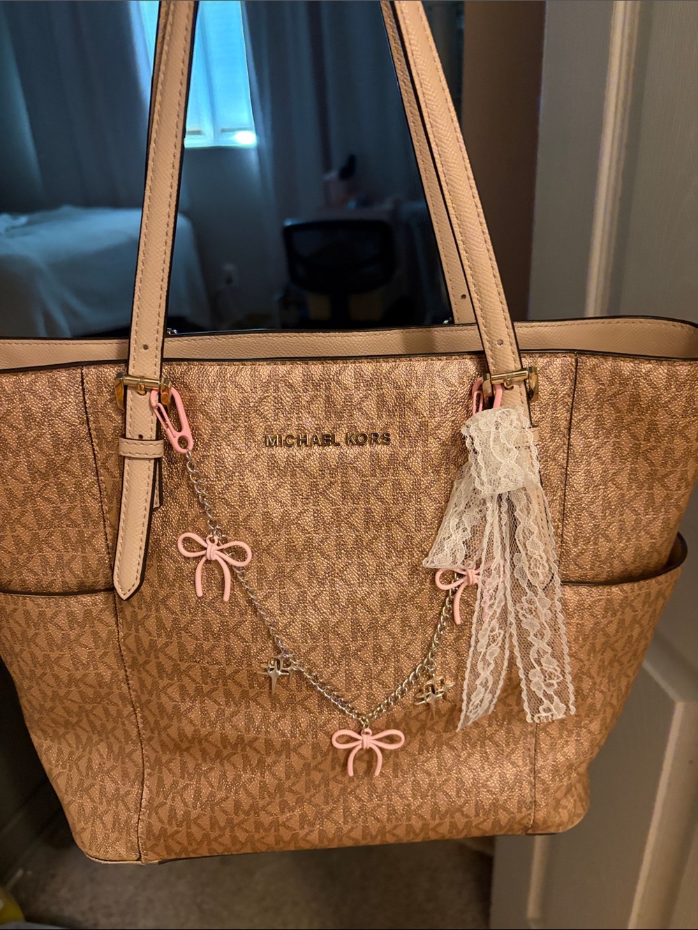 Michael Kors Blush Signature Tote with Pink Accents